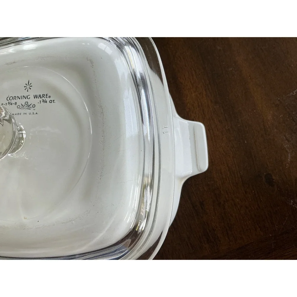 Corning Ware Vintage Casserole Dish Blue Cornflower 1.75 QT P-1 3/4-B with Lid